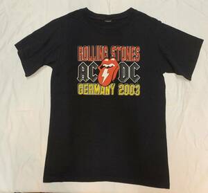 中古　AC/DC エーシーディーシー　ストーンズ　ドイツツアー　２００３　Ｔシャツ　Ｓサイズ　黒　復刻版