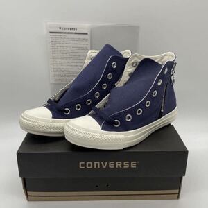 【23cm】新品 CONVERSE ALL STAR BLACK ZIP HI NAVY コンバース オールスター ブラック ジップ ハイカット ネイビー (1SC496) 2911