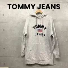 TOMMY JEANS ロング丈 スウェット プルオーバー パーカー 裏起毛