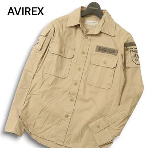 AVIREX アヴィレックス 通年★ 長袖 ファティーグ ミリタリー シャツ Sz.S メンズ　C5T00370_1#C