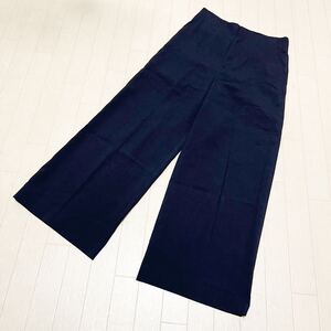 和533★ GREEN LABEL RELAXING UNITED ARROWS グリーンレーベルリラクシング ワイドパンツ 38 ネイビー レディース ユナイテッドアローズ