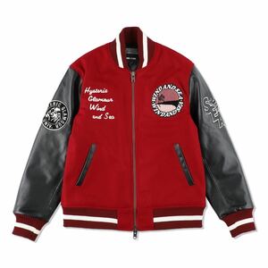 【新品未使用】 23AW 24 新品 WIND AND SEA HYSTRIC GLAMOUR ウィンダンシー ヒステリックグラマー WDS VARSITY JACKET スタジャン RED M