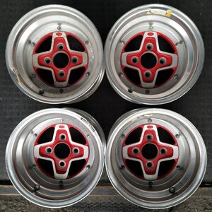 管理番号：A10-266【4本価額】【13×8J 13x8.5J 4x114.3 ET-10/-16 ハブ70】SPEED STAR Aタイプ・前後サイズ違い・適格請求書発行可能