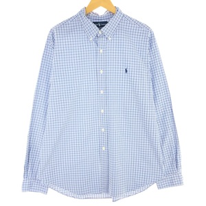 古着 ラルフローレン Ralph Lauren CLASSIC FIT 長袖 ボタンダウンチェックシャツ メンズXXL /eaa453484