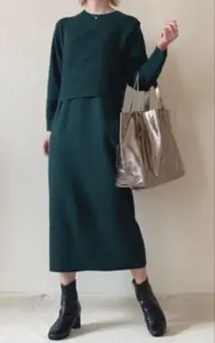 LADYMADE レディメイド　カシミア混ワンショルセットニットワンピース