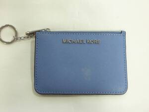 ★MICHAEL KORS マイケルコース コインケース パスケース カードケース キーリング付 ブルー系 OFM57498O