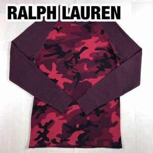 POLO RALPH LAUREN ポロ ラルフローレン 長袖Tシャツ ロンT マルチカラー 迷彩 切り返し ラグラン 刺繍ポニー