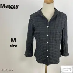 美品 Maggy マギー ビアンシュール ブラウス シャツ イタリア生地 総柄