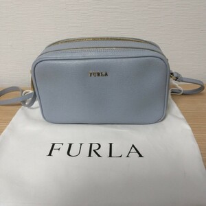 【FURLA フルラ】 淡い水色の可愛らしい肩掛けバック