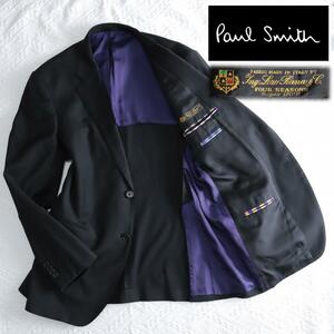 1円！XL！美品！ポールスミス　高級生地ロロピアーナ4シーズン　テーラードジャケット PaulSmith ビジネススーツ　シングル２つボタン