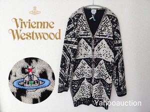 ヴィヴィアンウエストウッドマン イタリア製 カラーオーブ 総柄 ロング カーディガンVivienneWestwood MAN セーター ニット