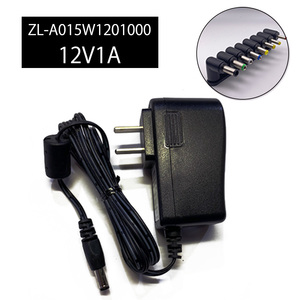 ACアダプター 12V/1A AC100V～240V 【8種L字コネクタセット】 ZL-A015W1201000-型