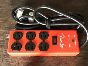 [GE]Fender Surge Protector 120V フェンダー純正パワーサプライ メタルボディ 限定色Red 電源タップ 