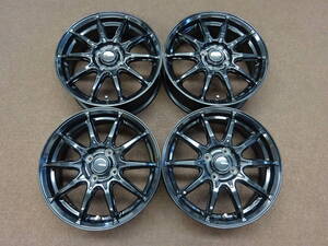 A-140　Ｇ－ＳＰＥＥＤ（黒） 15×5.5J ET45 PCD100 4H 4本　比較的 程度良好　軽量　スポコン　Racing sports コンパクトカー 等に是非 ！