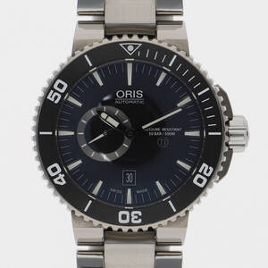 ORIS オリス 01 743 7664 7154 アクイス ブラックダイヤル SS 自動巻き メンズ 【124824】