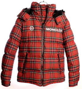 30万4700円　モンクレール× FRAGMENT　チェック柄 ダウン ジャケット　レッド フラグメント　国内正規品　MONCLER　#A3