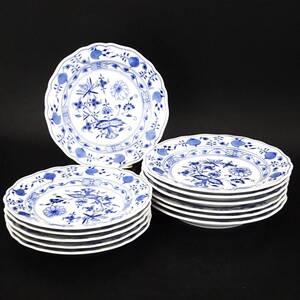 Meissen ブルーオニオン 18cm / 20cm プレート 計12点 中皿 食器 マイセン 100サイズ発送 KK-3324920-227-mrrz