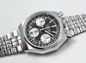 CITIZEN CHRONOGRAPH PANDA シチズン クロノグラフ チャレンジタイマー 自動巻き 23石 CAL.8110 オクタゴン ツノクロノ Hi-beat 1969年製