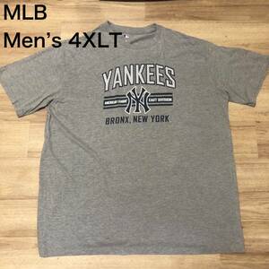 【送料無料】MLB New York YANKEES半袖Tシャツグレー　メンズ4XLTサイズ　メジャーリーグ野球ニューヨークヤンキース大きいビッグサイズ