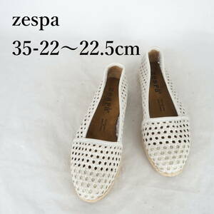 MK3983*zespa*ゼスパ*レディースフラットシューズ*35-22〜22.5cm*白系