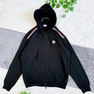 MONCLER Logo zip hoody Hoodie Black Mens Top モンクレール ロゴ ジップアップフーディー ブラック メンズ トップス