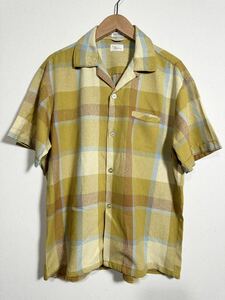 60~70s vintage Penney S/S plaid shirt ヴィンテージ ペニー チェック 半袖シャツ 古着 シルク ボックス オープンカラー ループカラー