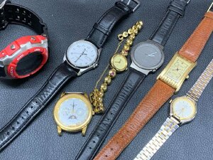 【H3-1126】】ブランド腕時計 まとめ クォーツ メンズ レディース 色々 ブランド7点 ジャンク【千円市場】
