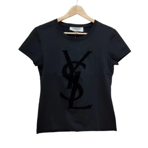 イヴサンローランリヴゴーシュ YvesSaintLaurent rivegauche (YSL) 半袖Tシャツ サイズS - 黒 レディース クルーネック 美品 トップス