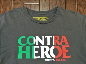 ＡＮＴＩ ＨＥＲＯ アンタイヒーロー ＣＯＮＴＲＡ ＨＥＲＯＥ Ｔシャツ M チャコールグレー メキシコカラー スケート スケーター スケボー