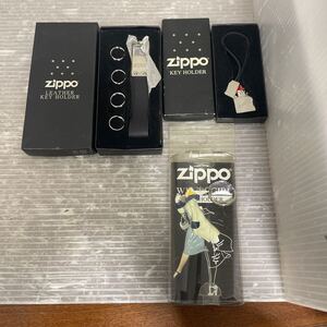 zippo◆キーホルダー3個セット◆WINDY GIRL◆レザー◆ウィンディガール◆