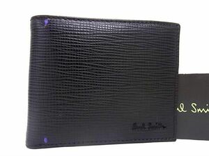 1円 ■極美品■ Paul Smith ポールスミス レザー 二つ折り 財布 ウォレット 小銭入れ 札入れ メンズ ダークブラウン系 FA8531