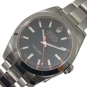 ロレックス ROLEX ミルガウス V番 116400 ブラック文字盤 SS 腕時計 メンズ 中古