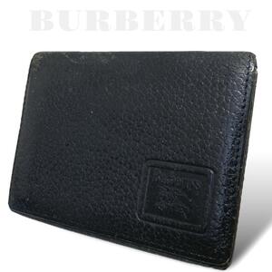 良品 BURBERRY カードケース パスケース 定期券入れ 名刺入れ ブラック