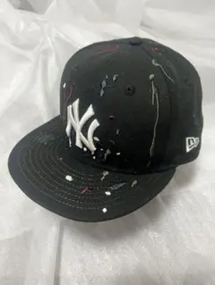 ニューエラ　newera キャップ　ブラック　スプラッシュ柄　7 3/8