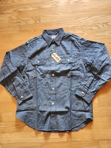 新作 送料込★東洋 SUGAR CANE シュガーケーン SC27850 BLUE CHAMBRAY WORK SHIRT 長袖ブルーシャンブレー　ワークシャツ　ブルー　L