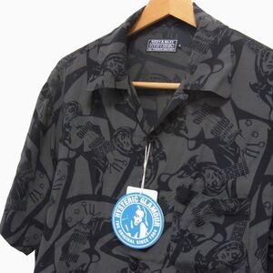 新品 定価35,200円◇HYSTERIC GLAMOUR 24SS 半袖 アロハシャツ オープンカラーシャツ ギターガール総柄 ヒステリックグラマー メンズ