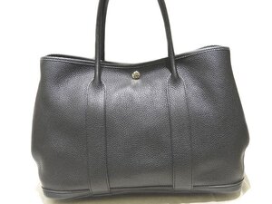 まだ美品 HERMES エルメス ガーデンパーティ 36 PM トートバッグ ☆ □にN ブラック トリヨンクレマンス オールレザー ▼ ロロフト00/6C