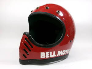 最初期! 70s BELL MOTO 3 赤 7 3/8 目深加工済み M★ ベル モト3 モトスター MOTO III 500TX STAR オフロード モトクロス VMX ダートバイク