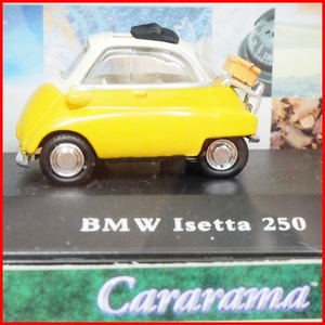 Cararama【BMW Isetts 250イセッタ黄色イエロー】ケース入り ダイキャスト1/72ミニカー◆ホンウェルHONG WELL【箱付】送料込