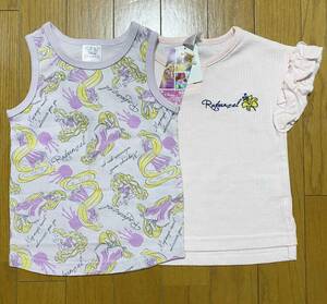 新品 2枚 90 ★ ディズニー ラプンツェル Tシャツ タンクトップ セット プリンセス 半袖 フリル Disney Princess Rapunzel 90cm