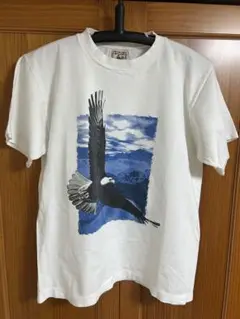 Aloes Tシャツ M ワシのプリント 白　動物