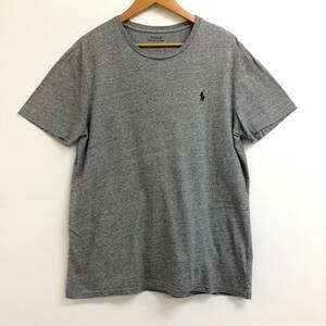 □POLO RALPH LAUREN 半袖Tシャツ L(180/100A) 灰 ポロラルフローレン メンズ ロゴ刺 綿100％ 丸首 複数落札同梱OK B240328-3●