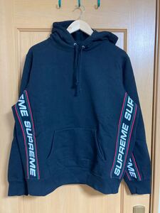 中古 Supreme Text Rib Hooded Sweatshirt Black Sサイズ シュプリーム テキストリブ パーカー フーディー グッチカラー 