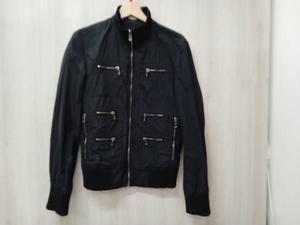 DOLCE ＆ GABBANA MULTI ZIP LOGO PLATE BIKER BLOUSON ナイロン(中綿ナイロン) サイズ44 ブラック 店舗受取可