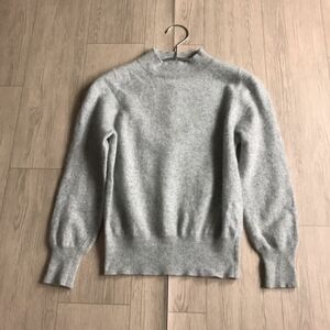 100円スタート□ A TELIER SIX ニット　セーター　カシミヤ　ハイネック　グレー系