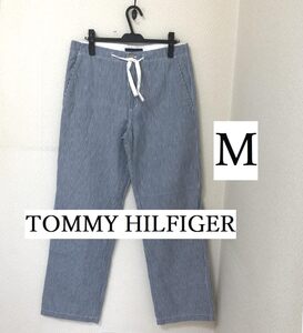 TOMMY HILFIGER トミーヒルフィガー メンズ ヒッコリーストライプ テーパードパンツ M