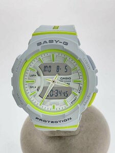 CASIO◆クォーツ腕時計・Baby-G/デジアナ/WHT/WHT/SS