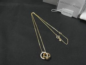 ■新品■未使用■ MICHAEL KORS マイケルコース ラインストーン ネックレス ペンダント アクセサリー レディース ゴールド系 DE5453