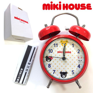 【新品 箱付】 ミキハウス 時計 目覚まし時計　ノベルティ　赤　MIKIHOUSE　非売品　ベル