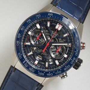 タグ・ホイヤー TAG HEUER 腕時計 カレラ キャリバー02 クロノグラフ CBGA11.FC6460 スケルトン 自動巻 メンズ 中古 美品 [質イコー]